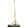 24 in Sweep Face Push Broom, Stiff, Synthetic, Black