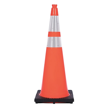 Traffic Cone, PVC, High-Intensity Prismatic, 36 in Height, 10 lb, Orange