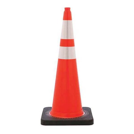 Traffic Cone, PVC, High-Intensity Prismatic, 36 in Height, 15 lb, Orange