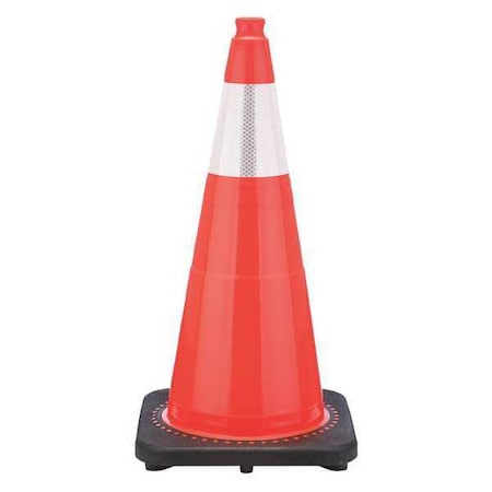 Traffic Cone, PVC, High-Intensity Prismatic, 36 in Height, 10 lb, Orange