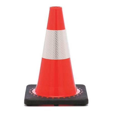 Traffic Cone, PVC, High-Intensity Prismatic, 12 in Height, 1.5 lb, Orange