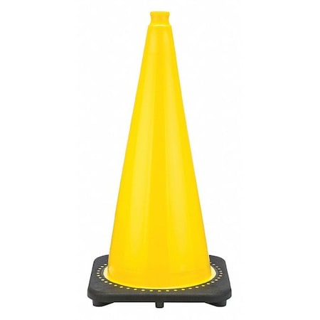 Traffic Cone, PVC, Non-Reflective, 28 in Height, 7 lb, Yellow