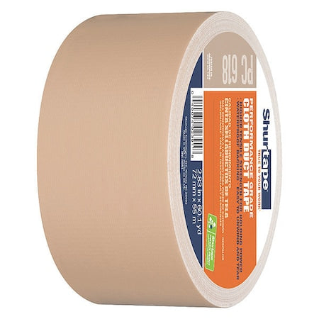 Duct Tape, Tan, 60-1/8 yd L, 2-7/8 in W