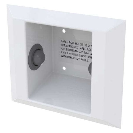Toilet Paper Holder, White, SS, 9-1/16" L