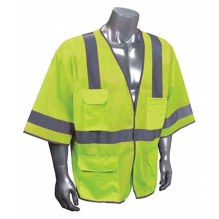High Visibility Vest, Yllw/Green, 4XL/5XL