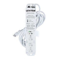 Outlet Strip, Surge, Rack Mounted, 4 5-20R, 5-20P, 15 ft., White