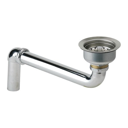 3-1/2"" Drain Fitting"" Stainless Steel Body Strainer Basket and Offset Tailpiece