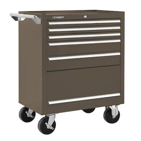 K1800 Series Rolling Tool Cabinet, 5 Drawer, Brown, Steel, 27 in W x 18 in D x 35 in H