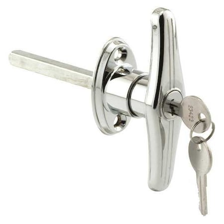 T-Locking Handle, Keyed Alike, 5/16 in. Square Shaft, Chrome (2 Pack)