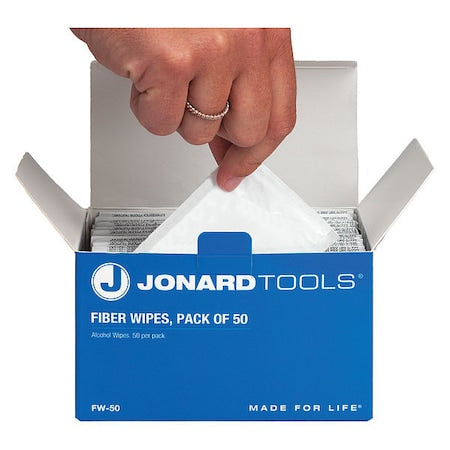 Fiber Wipes, Optical Fiber Cleaning, PK50