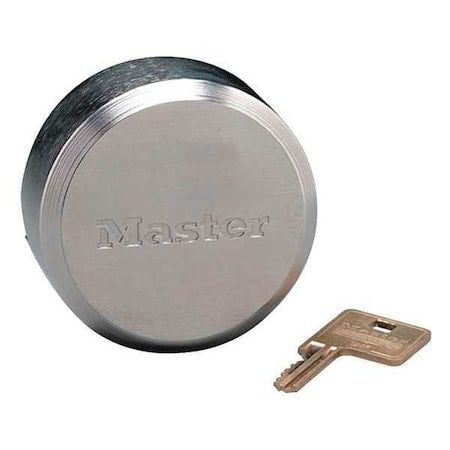 Padlock, Keyed Different, Hidden Shackle, Round Zinc Body, Boron Shackle, 1 23/32 in W