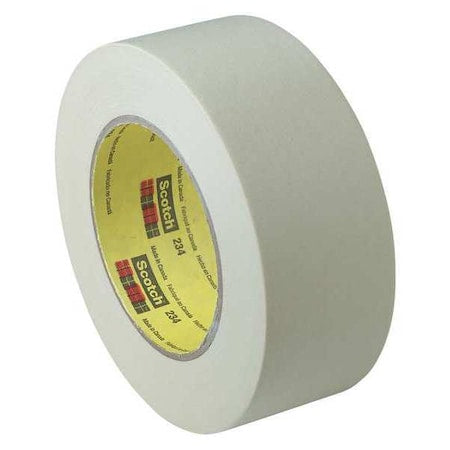 Masking Tape, 48 mm W x 55 m L, 5.9 mil Thick, Tan, Rubber Adhesive, 24 PK