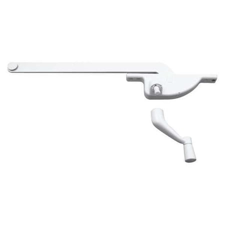 9 in., White Diecast, Casement Operator, Right Hand, Teardrop Type (Single Pack)