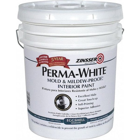 Interior Paint, Eggshell, Latex Base, Eggshell, 5 gal