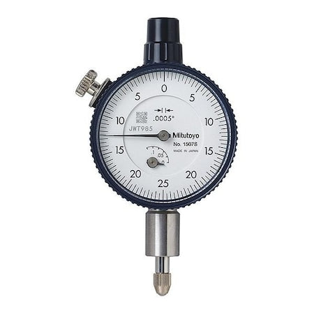 Dial Indicator, 0 to 0.125" Range, White