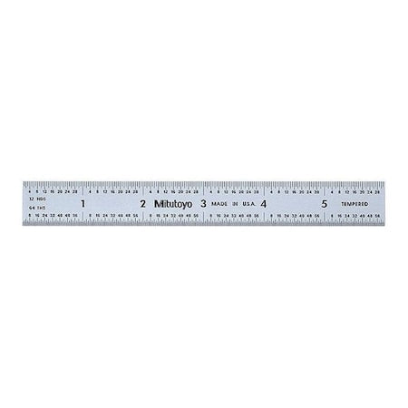 Steel Rule, 6" Size, 3R Graduation, 3/4" W