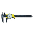 Dial Caliper, Plastic, Black, 0-6" Range