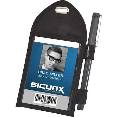 Badge Holder, Pouch, 8 3/8 inH, PK12