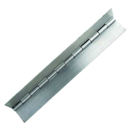 Piano Hinge, Aluminum, Full Surface Mounting, 2 in Leaf W x 72 in Leaf H, Mill Aluminum