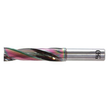 Flat Bottom Drill Bit, 23/64 in Size, 180 Degrees Point Angle, Solid Carbide, EgiAs Finish