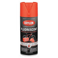 Spray Paint, Flourescent Red Orange, Gloss, Solvent, 11 oz