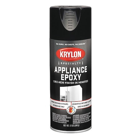 Spray Paint, Black, Gloss, Solvent, 12 oz