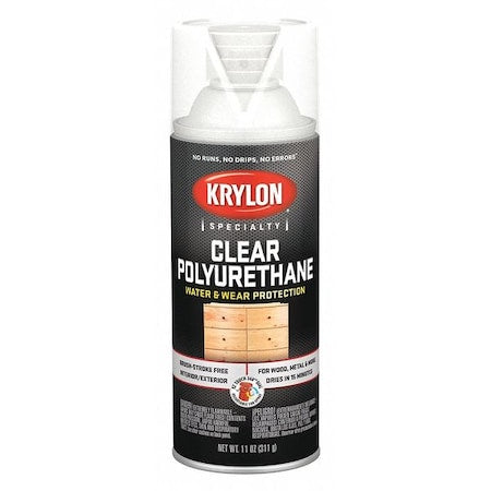 Spray Paint, Clear, Satin, Solvent, 12 oz