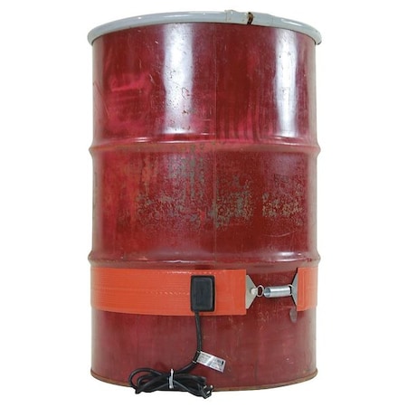Drum/Pail Heater, Silicone Rubber, 120VAC, 30 Gallon, 1000W, 58.5"L x 4"W