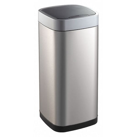 EcoSmart Sensor Bin 21 gal Square Trash Can, Square, Sensor, Stainless Steel, 133/4 in