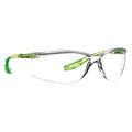 CCS, Safety Glasses, Scotchgard Anti-Fog & Anti-Scratch, Clear Lens, Green Frame, Frameless