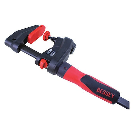 Bar Clamp, Plastic Handle and 2 3/8 in Throat Depth
