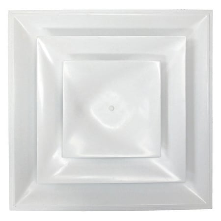 12 in Square Step-Down Diffuser, White