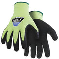 Hi-Vis Cut Resistant Coated Gloves, Cut Level A9 , Dipped , Latex , Rough , M 1 PR