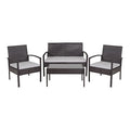 Aransas Patio Set, Blk w/Stl Frame, 4 pcs.