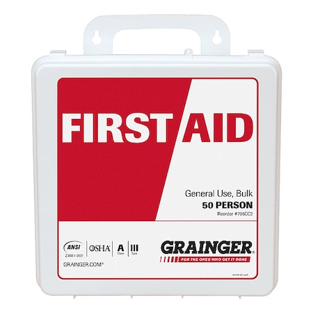 First Aid Kit and Housing, Plastic 184 Components, 50 People Served