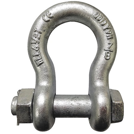 Anchor Shackle, Bolt type, 1/2" Body Size, Pin Dia.: 5/8 in
