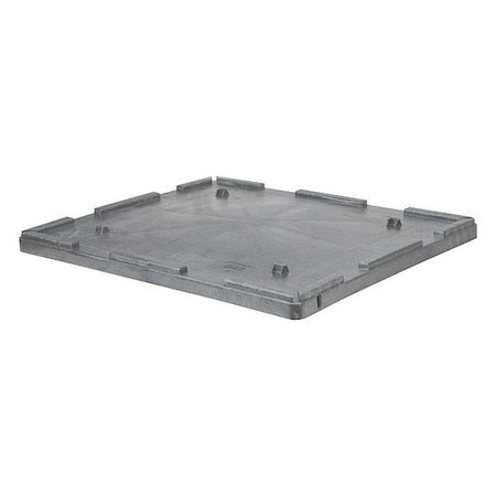 Bulk Container Lid 48 7/8 in L, 44 3/4 in W, 44 13/16 in H, Plastic, Gray