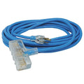 SJTW Extension Cord, 14 AWG, Outdoor, 14/3, 3 Outlets, 5-15R, Blue, PVC, 5-15P, 50 ft