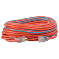 SJTW Extension Cord, 12 AWG, Outdoor, 12/3, 1 Outlets, 5-15R, Blue/Orange, PVC, 5-15P, 100 ft