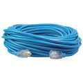 SJTW Extension Cord, 12 AWG, Outdoor, 12/3, 1 Outlets, 5-15R, Blue, PVC, 5-15P, 100 ft