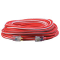 SJTW Extension Cord, 12 AWG, Outdoor, 12/3, 1 Outlets, 5-15R, Red/White, PVC, 5-15P, 100 ft