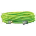 SJTW Extension Cord, 12 AWG, Outdoor, 12/3, 1 Outlets, 5-15R, Green, PVC, 5-15P, 50 ft