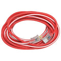 SJTW Extension Cord, 12 AWG, Outdoor, 12/3, 1 Outlets, 5-15R, Red/White, PVC, 5-15P, 50 ft