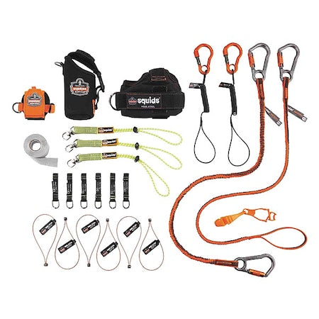 Tool Tethering Kit, Black/Green/Orange, Length: 48 in