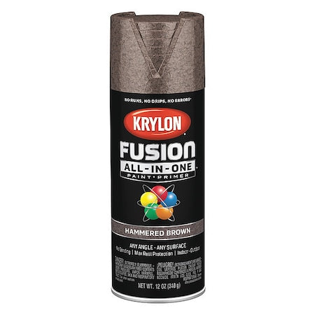 Hammered Spray Paint, Brown, Gloss, Solvent, 12 oz