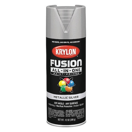 Metallic Spray Paint, Silver, Metallic, Solvent, 12 oz