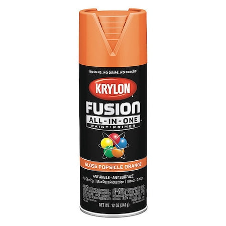 Rust Preventative Spray Paint, Popsicle Orange, Gloss, Solvent, 12 oz