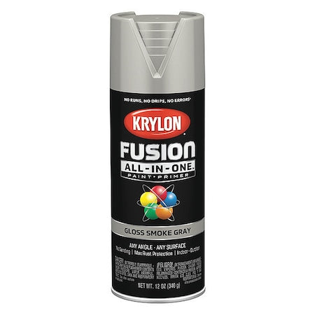 Rust Preventative Spray Paint, Smoke Gray, Gloss, Solvent, 12 oz