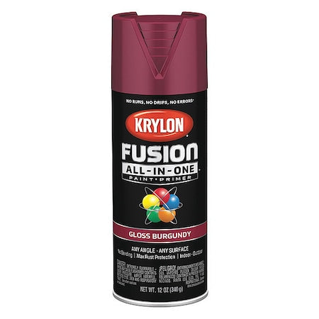 Rust Preventative Spray Paint, Burgundy, Gloss, Solvent, 12 oz