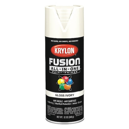 Rust Preventative Spray Paint, Ivory, Gloss, Solvent, 12 oz